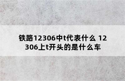 铁路12306中t代表什么 12306上t开头的是什么车